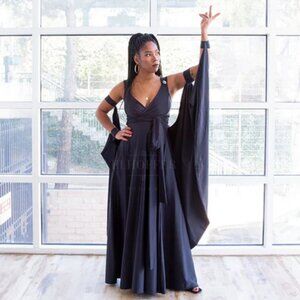 Elhoffer Design Goddess of Art Wrap Dress and Cape Black Medium NEW Hercules